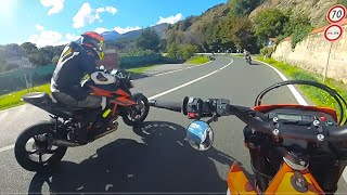 KTM 690 SMC  R vs KTM 1290 SUPERDUKE R [upl. by Ragen]