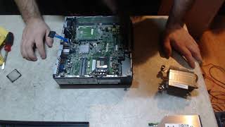 HP Compaq elite ultra slim desktop teardown [upl. by Yanetruoc]