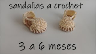 sandalias para bebe tejidas a crochet 3 a 6 meses [upl. by Rolfe88]