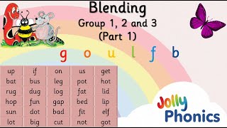 Jolly Phonics Blending Group 1 2 and 3  Vocabulary and their usage in sentences [upl. by Bruno]