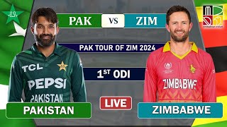 PAKISTAN vs ZIMBABWE 1st ODI MATCH LIVE SCORES  ZIM vs PAK MATCH LIVE COMMENTARY [upl. by Pascha]