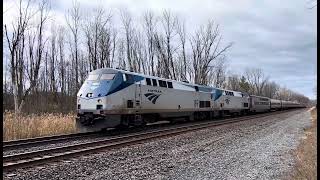 LSL 48 with an extra baggage car passes Pump Rd in Brutus NY November 6 2024 [upl. by Arjan]