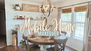 ✨NEW✨ MOBILE HOME BUDGET MAKEOVER  Building a DIY Buffet  Sideboard with stock cabinets CHEAP [upl. by Denman860]