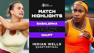 Aryna Sabalenka vs Coco Gauff  2023 Indian Wells Quarterfinal  WTA Match Highlights [upl. by Snowman243]