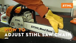 How To Adjust STIHL Saw Chain  STIHL Tutorial [upl. by Einnig]