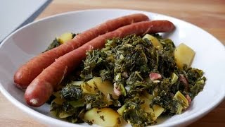 Grünkohl mit Mettwürstchen Rezept  Kale Stew with quotMettwurstquot Sausages Recipe  ENG SUBS [upl. by Niak]