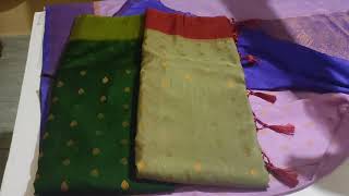 Banarasi Georgette Raspberry Zari Soft Silk Saree [upl. by Intihw]