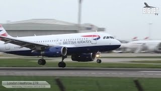 Windy landings at Heathrow Airport  BA Springboard landing at 020846 [upl. by Carlynn]