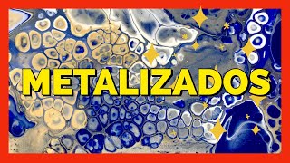 ✨ POURING ACRÍLICO CON DORADO PLATEADO Y AZUL ULTRAMAR [upl. by Rocray]