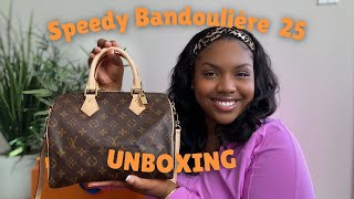 UNBOXING Louis Vuitton Speedy Bandouliere 25  Luxury Handbag Unboxing  Bag Organizer [upl. by Nataniel]