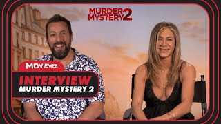 Adam Sandler amp Jennifer Aniston Crack Up Over Murder Mystery 2 Interview [upl. by Airdnaxila]