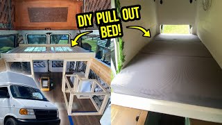 Cheap amp EASY Camper Van Bed Build  Building a van on a BUDGET  VANLIFE [upl. by Etienne]