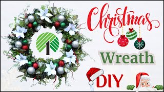 GET INSPIRED 🎅 CHRISTMAS ORNAMENT WREATH DIY Dollar Tree WINTER Holiday HOME DECOR Craft [upl. by Pickar]