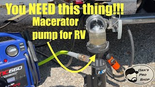 Macerator pump for your RV install and how to MUST HAVE [upl. by Einad716]