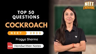 Cockroach  Structural Organisation In Animals  Top 50 Questions  NEET 2023  NEET Biology [upl. by Caras239]