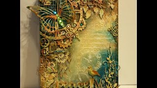 Mixed Media Canvas Tutorial quotPeacequot [upl. by Yasmeen]