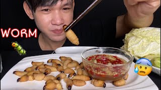 MUKBANG ASMR EATING COCONUT WORM  Worm Eating Show [upl. by Fortin]