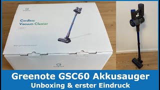 Greenote GSC60 Akku Staubsauger  Unboxing Review und erster Eindruck [upl. by Anahsat118]