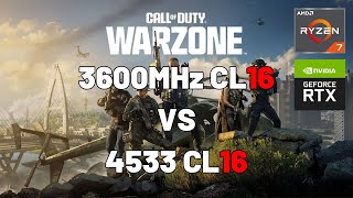 WARZONE 2 3600MHz CL16 vs 4533MHz CL16 tuned RAM 5700G3070 [upl. by Leitnahs]