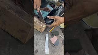 How to make leather shoes sharpknife asmr youtubeshorts satisfying cuttingskills handmade art [upl. by Anaimad10]