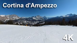 Cortina dAmpezzo Ski Resort  Ski slope 38  4K video [upl. by Jaunita258]