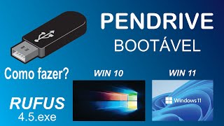 PENDRIVE BOOTÁVEL usando RUFUS ISO windows 11 e 10 [upl. by Nnylak]