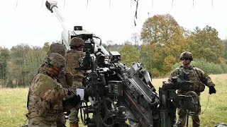 US Army Tests M777 Howitzer Agility in Germany [upl. by Nosydam2]