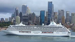 Crystal Serenity departs Sydney Harbour on the 17th of March 2024 [upl. by Einoj366]