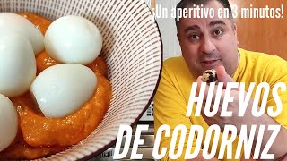 Receta HUEVOS DE CODORNIZ CON SALSAS APERITIVO [upl. by Koblas]