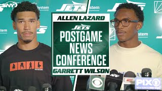 Garrett Wilson amp Allen Lazard on Aaron Rodgers performance in Jets dominant win over the Pats  SNY [upl. by Fulvia]