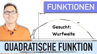 Nullstellen  Quadratische Funktion  Speerwurf  Parabel  gemischt quadratische Gleichung [upl. by Darreg]