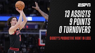 Josh Giddey registers 13 assists nine points zero turnovers in Bulls loss to Timberwolves  NBA [upl. by Kameko436]