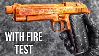 Restoring an old 1980s Rusty Italian designed Gun with test fire [upl. by Ailam]