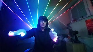 Gloving lights with LaserCube timeline laser show [upl. by Yllut]