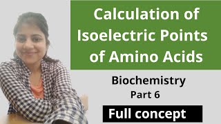 Calculation of Isoelectric Points of Amino Acids  Biochemistry  Part 6  Megha Kucchal [upl. by Fairleigh]