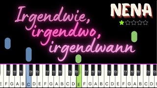 Nena  Irgendwie irgendwo irgendwann  Piano Tutorial [upl. by Bohlin770]