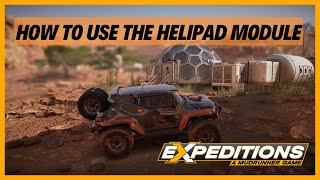 Expeditions A Mudrunner Game  How to use the HELIPAD module to TELEPORT vehicles from your base [upl. by Lienahs591]