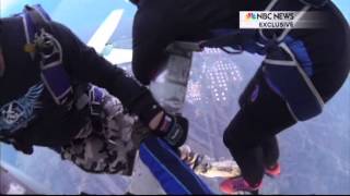 Caught on cam Skydivers survive fiery midair plane crash [upl. by Luht]