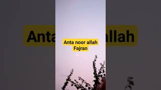 Anta Noor Allah fajran lyrics  ya nabi [upl. by Zetrom774]