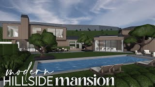 Bloxburg  Modern Hillside Mansion  House Build [upl. by Tergram]