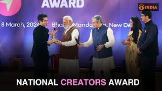 PM Modi presents the firstever National Creators Award in 20 Categories  DD India News Hour [upl. by Akimit]