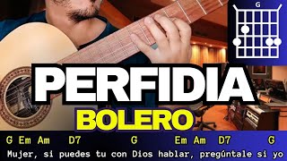 PERFIDIA Tutorial GUITARRA ritmo de BOLERO [upl. by Aseneg]