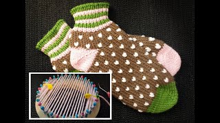 Loom Knit  Toe ONLY  How to Kitchener Cast On and German Short Rows  The Alexis Slipper Sock [upl. by Etnohc]