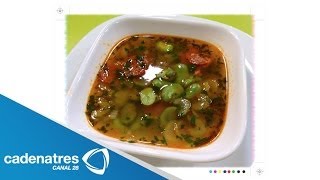 Receta de sopa de habas con chorizo  Receta de sopa de habas  Sopa de habas [upl. by Alvie]