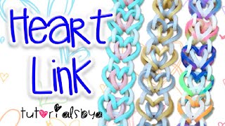 NEW Heart Link Rainbow Loom Bracelet Tutorial  How To [upl. by Barny]