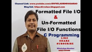 Formatted amp Unformatted file input output functions in C  Unformatted amp Formatted file IO [upl. by Sirronal]