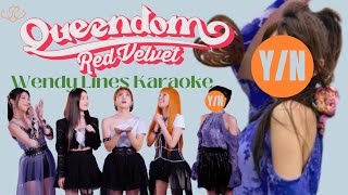 RED VELVET Queendom Karaoke But You Sing Wendys Lines Jihyology [upl. by Eddina]