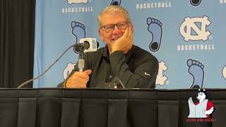 Sarah Strong Paige Bueckers Geno Auriemma UConn womens basketball postgame UNC  111524 [upl. by Iramohs25]