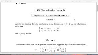 Exercice 2 diagonalisation [upl. by Enitsud]