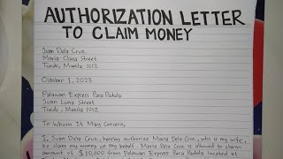 How To Write An Authorization Letter to Claim Money Step by Step Guide  Writing Practices [upl. by Venable]